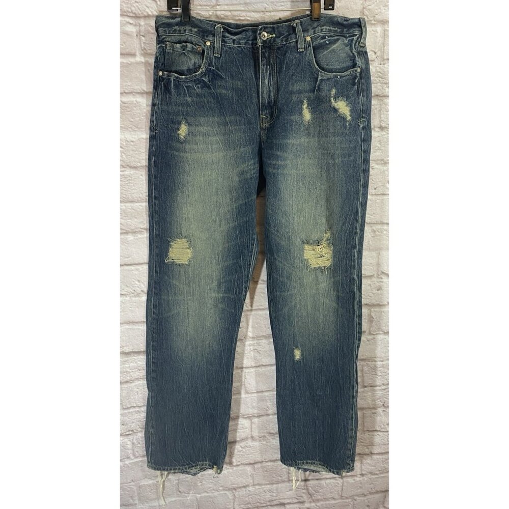 UnionBay Thrashed Jeans Mens 36x34 Ripped Hobo Destroyed Frayed Distressed Loose